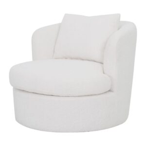 Boucle Swivel Chair with Pillow 'white'